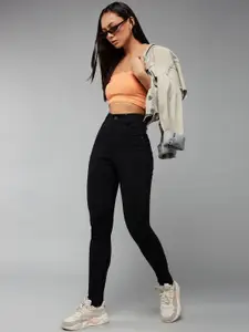 DOLCE CRUDO Slim Fit Regular Length High Rise Denim Jeans