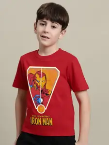 Kids Ville Boys Iron Man Graphic Printed Round Neck Cotton T-Shirt