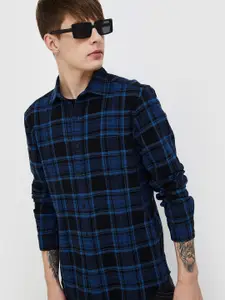 Fame Forever by Lifestyle Men Spread Collar Tartan Checks Checked Cotton Casual Shirt