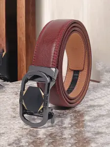 INVICTUS Men Slider Buckle Closure Textured Casual Belt