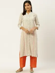 Anouk Women Geometric Embroidered Thread Work Kurta