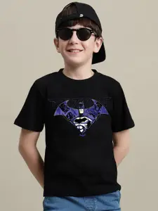 Kids Ville Boys Batman Graphic Printed Round Neck Cotton T-Shirt