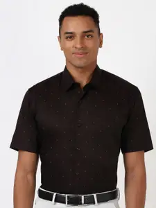 Peter England Men Spread Collar Micro Ditsy Printed Cotton Formal Shirt