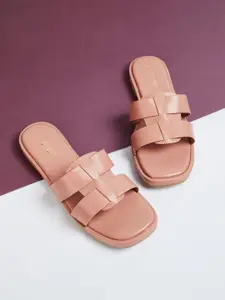 Ginger by Lifestyle Women PU Open Toe Flats