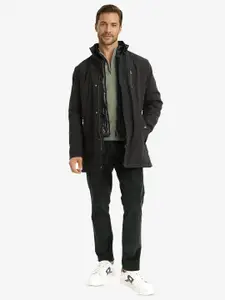 RARE RABBIT Men Striped Longline Tailored Jacket