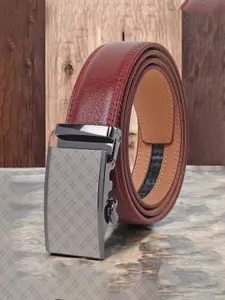 INVICTUS Men Slider Buckle Closure Textured Casual Belt