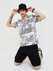 Fame Forever by Lifestyle Men Spread Collar Abstract Printed Cotton Casual Shirt