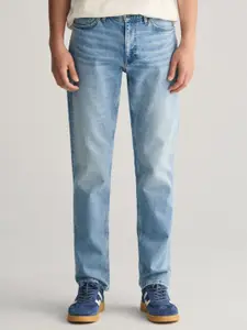 GANT Men Slim Fit Low Distress Light Fade Jeans
