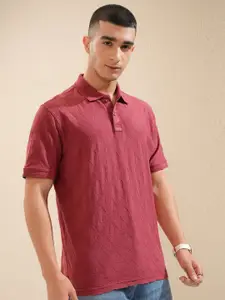 HIGHLANDER Men Solid Polo Collar Cotton T-Shirt