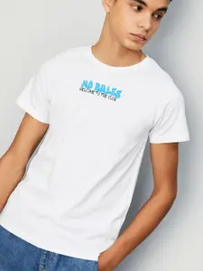 max Boys Typography Printed Round Neck Cotton T-Shirt