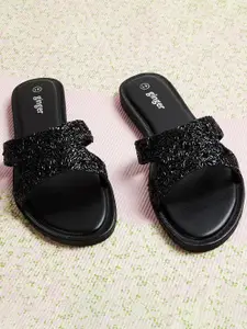 Ginger by Lifestyle Embellished Open Toe Flats