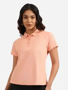 Blissclub Women Polo Collar Pockets T-shirt