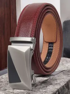 INVICTUS Men Slider Buckle Closure Textured Casual Belt