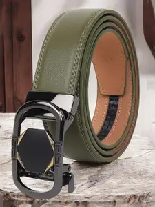 INVICTUS Men Slider Buckle Closure Textured Casual Belt