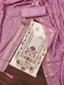 Maroosh Floral Embroidered Sequinned Unstitched Dress Material