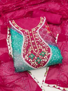 ASISA Floral Embroidered Beads and Stones Organza Unstitched Dress Material