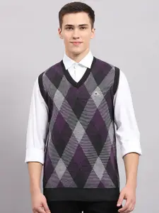 Monte Carlo Men Checked Woollen Sweater Vest