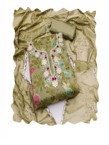 ASISA Floral Printed Beads and Stones Organza Unstitched Dress Material