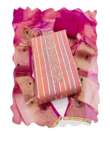 ASISA Ethnic Motifs Embroidered Beads and Stones Art Silk Unstitched Dress Material