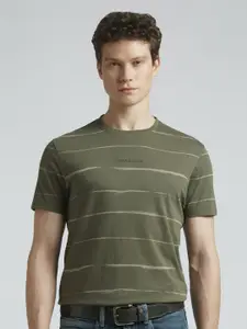 Pepe Jeans Men Striped Round Neck Cotton Slim Fit T-shirt