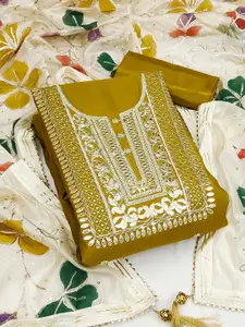 Maroosh Floral Embellished Gotta Patti Unstitched Dress Material