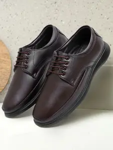 SHUAN Men Leather Formal Derbys Shoes
