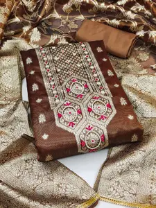 ASISA Floral Woven Design Beads and Stones Unstitched Dress Material