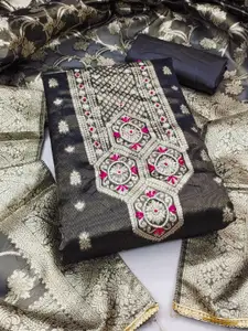 ASISA Ethnic Motifs Embroidered Beads & Stones Art Silk Unstitched Dress Material