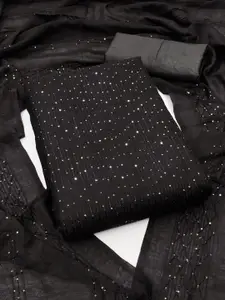 JULEE Striped Embellished Sequinned Detail Unstitched Dress Material