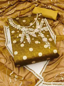 ASISA Floral Woven Design Beads and Stones Unstitched Dress Material