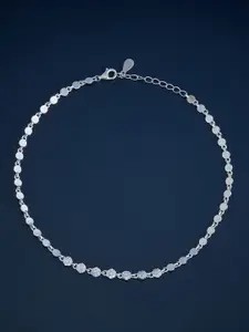 Kushal's Fashion Jewellery  Sterling Silver Artificial Stones Rhodium-Plated Anklet