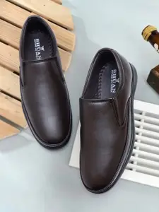 SHUAN Men Leather Formal Slip-On Shoes