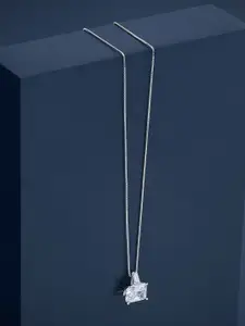 Kushal's Fashion Jewellery  Sterling Silver CZ Rhodium-Plated Pendants with Chains