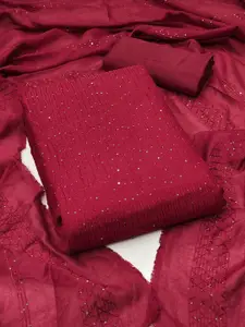 JULEE Striped Embellished Sequinned Detail Unstitched Dress Material