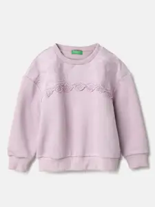 United Colors of Benetton Girls Embroidered Floral Sweatshirt
