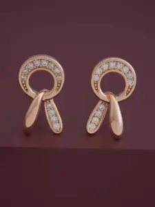 Kushal's Fashion Jewellery Sterling Silver Cubic Zirconia Rose Gold-Plated Studs