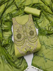 ASISA Ethnic Motifs Embroidered Beads and Stones Organza Unstitched Dress Material