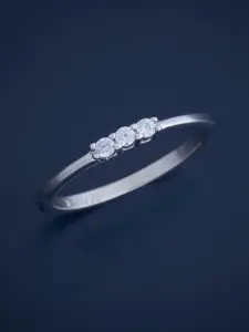 Kushal's Fashion Jewellery  Sterling Silver Cubic Zirconia Rhodium-Plated Finger Ring