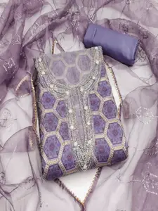 ASISA Geometric Embroidered Beads & Stones Unstitched Dress Material