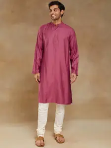 Fabindia Band Collar Slim Fit Straight Kurta