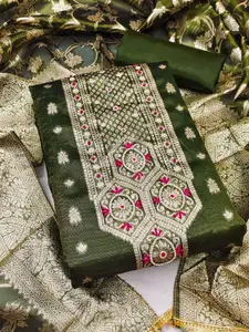 ASISA Embroidered Art Silk Unstitched Dress Material