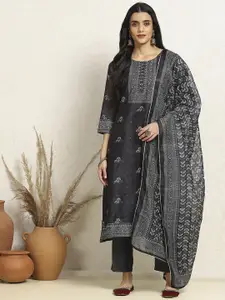 Biba Floral Printed Unstitched Dress Material