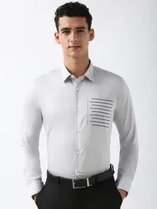 Peter England Men Slim Fit Opaque Printed Formal Shirt