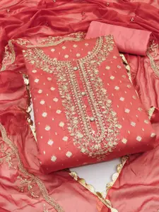 ASISA Floral Embroidered Beads and Stones Unstitched Dress Material