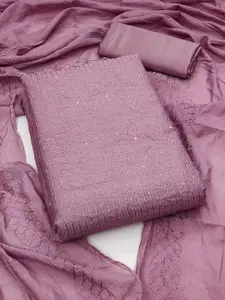 JULEE Striped Embellished Sequinned Chanderi Unstitched Dress Material