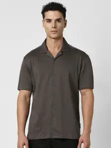 V Dot Men Solid Printed Cotton Party Shirt