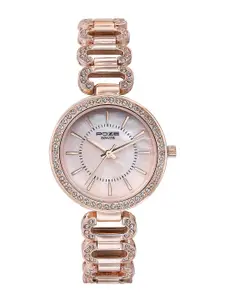 Sonata Women Poze Embellished Dial & Bracelet Style Straps Analogue Watch SP80086WM01W