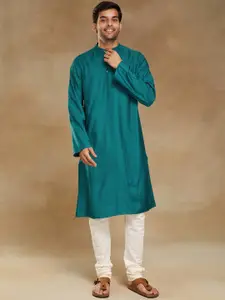 Fabindia Band Collar Slim Fit Straight Kurta