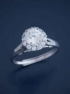 Kushal's Fashion Jewellery  Sterling Silver Cubic Zirconia Rhodium-Plated Finger Ring