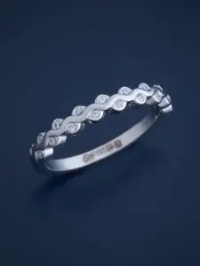 Kushal's Fashion Jewellery Sterling Silver Rhodium-Plated Cubic Zirconia Finger Ring